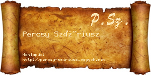 Percsy Szíriusz névjegykártya